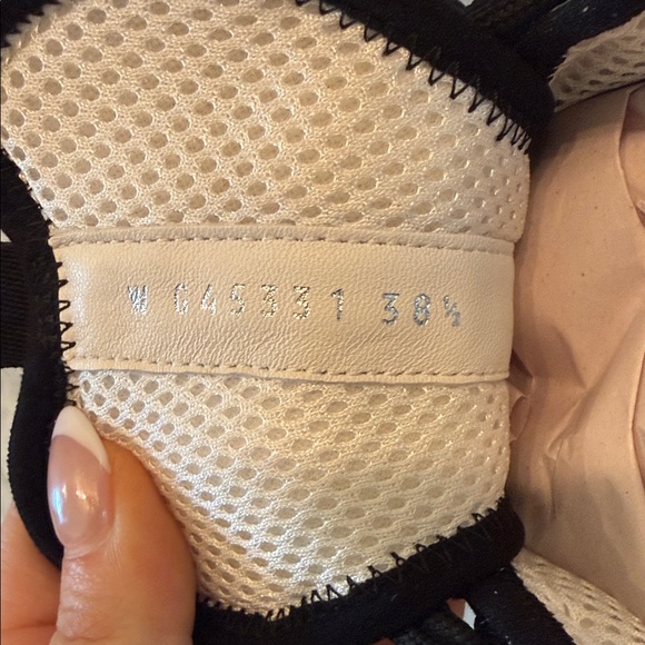 CHANEL Beige and Black Suede Low-Top Sneakers with Gold CC Accent - Picture 7 of 12